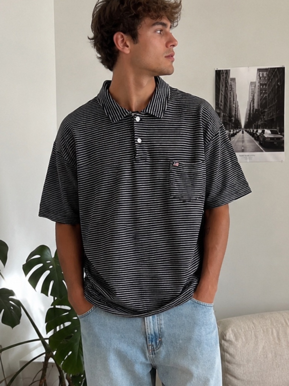Polo Jeans Co Ralph Lauren Striped Polo Shirt XL Vintage Y2K